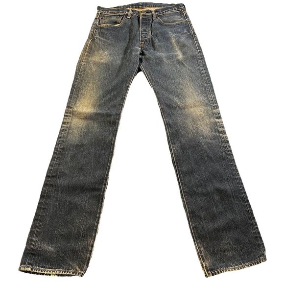 Levi’s 501 Button Fly Men’s Blue Jeans Size 31x34 - Picture 1 of 16